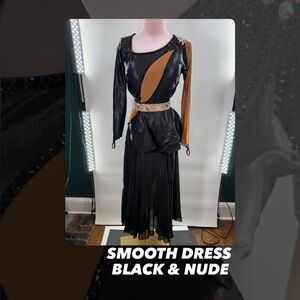 EUC Black And Nude Peplum Smooth Ballroom Dress